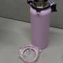 40 oz Insulated Water Bottle with Straw& Spout 2-in-1 Lid, Triple Wall Vacuum Stainless Steel Cold 48H, Leak Proof Sports Metal Flask Jug with Paracord Handle, Purple