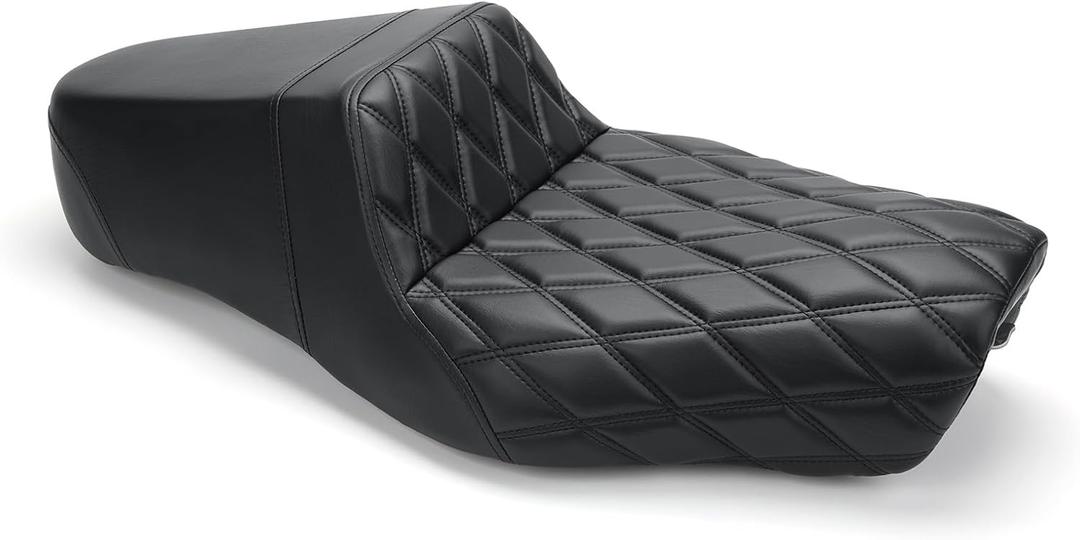 Motorcycle Two-Up Seat for Harley Sportster Seat Compatible with Harley Davidson Sportster Iron 883 Sportster XL883 XL1200 (2004-2006 & 2010-2022), Driver Passenger 2-Up Seat for 3.3-4.5 GAL Tank (Diamond)