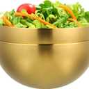 IMIKEYA 1pcs Korean Stainless Steel Bowls Soup Bowls 6" Metal Mixing Bowl Small Serving Bowls Noodle Kitchen Prep Bowl for Noodle Ramen Pasta Salad Cereal Snacks Golden