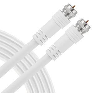 UltraPro RG6 Coaxial Cable 3ft. White, F-Type Connectors, Double Shielded Coax, Input Output, Ideal for TV Antenna, Satellite, DVR VCR, Cable Box, Home Theater, 52166