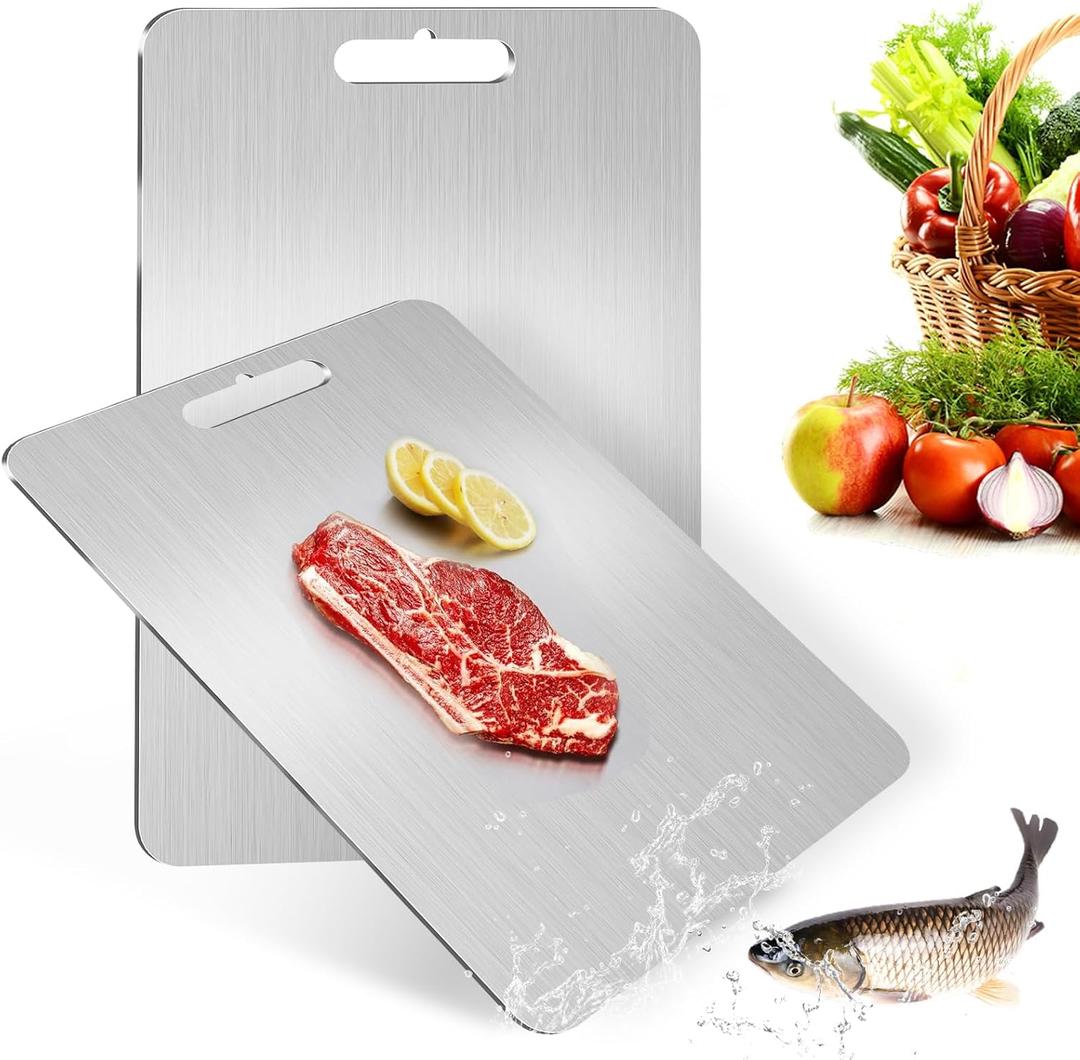 Titanium Cutting Board,2 Packs Titanium Cutting BoardHygienic,Durable,Safe,and Easy to Clean,Ideal Size for Everyday Use(12 * 8 inch and 16 * 11 inch)