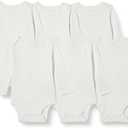 Amazon Essentials Unisex Babies' Long-Sleeve Cotton Bodysuits, Pack of 6, 12 M