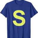 Chipmunk Halloween Carnival Group Costume Letter S Shirt Blu T-Shirt