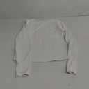 Trendy Queen Womens Long Sleeve Shirts Basic Tees Crop Tops Going Out Spring 2025 Workout Outfits Y2k Clothes (Medium, White)