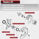 Front Wheel Bearings Seals for Honda FourTrax 300 Rancher 350 400 420 Only for 4x4, OEM# 91051-HC5-003 91209-HN2-003 91256-HC5-003