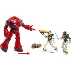 Mattel Disney Pixar Lightyear Set with 3 Action Figures, Space Rangers vs Robots Clash Pack with Buzz Lightyear, Izzy Hawthorne & Zyclops, 5-inch Scale