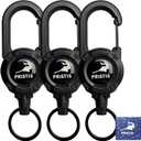 Pristis Heavy Duty Zinger Retractors, Saltwater Resistant 28" Stainless Steel Wire Retractable Badge Holder, Keychain Lanyard