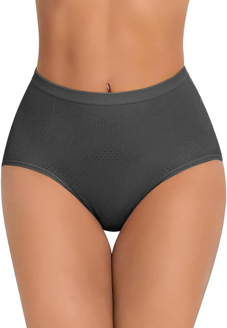 USEASY Shapewear for Women Tummy Control Panties Lace High Waist Seamless Tummy Control Shapewear Black M