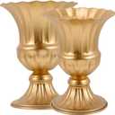 2pcs Tombstone Memorial Vase Graveyard Vase Metal Cemetery Vas Pillar Planter Headstone Classic Urn Floral Arrangement Headstone Saddle Iron Ornaments Delicate