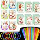 Christmas Party Favors 36Pcs Christmas Glow Stick Bracelet 36Pcs Merry Cards for Xmas Exchange Gifts Classroom School Glow in the Dark Party Supplies