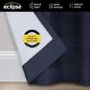 Eclipse Kendall Textured Blackout Thermal Rod Pocket Window Curtain, Insulating & Noise Reducing Curtains for Bedroom or Living Room (1 Panel), 63 in Long x 42 in Wide, Indigo