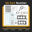 Head Gasket Set with Bolts,3.6L Pentastar, 12-20 for Dodge Charger, 11-20 for Grand Caravan//Journey/Durango, 11-18 for Jeep Wrangler/Grand Cherokee,11-17 for Chrysler 200/300,HS26541PT(90PCS)