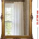 Vintage European Gold Wall Mirror, Ornate Carved Frame Decorative Mirror, Distressed Antique Gold Finish for Living Room, Bedroom, Entryway, Hallway, Bathroom, Vanity