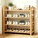 4-Tier Shoe Rack Bamboo Shoe Organizer Free Standing Shoe Storage for Entryway, Closet, Hallway, Bathroom and Living Room, Natural