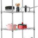 BestOffice | 5-Tier Wire Storage Shelves | 17x12x48 | Chrome | with Adjustable Racks | Heavy-Duty Metal Shelf, Holds Upto 750 lbs | No-Tool Assembly | Ideal for Home & Garage Shelving