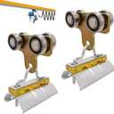 4 Wheel Cable Trolley System Trolley Roller Four Bearing Trolley Assembly for Use with 1-5/8" Wide and All1-5/8" or Taller Strut Channel (2pcs)