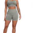 CHRLEISURE Women's 4 Packs Workout Gym Shorts, High Waisted Butt Lifting Scrunch Butt Seamless Booty Shorts (XXL)