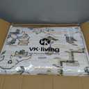 VK VKLIVING Machine Washable Rug 5'x7' Vintage Design Washable Area Rugs with Non Slip Rugs for Living Room Bedroom Traditional Woven Rug Carprt Stain Resistant, Dining Office Boho Rug, Brown&Black