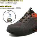 Steel Toe Work Shoes for Men Women Lightweight Industrial & Construction Slip Resistant Puncture Proof Safety