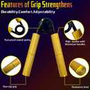 Grip Strength Trainer Set,50-300LB Hand Grip Strengthener,Hand Forearm strengthener 6 Pack, Workout equipment,Strength Training Exercisefor Hand Arm Forearm Wrist Finger (Red, blue, purple, yellow, black, white)