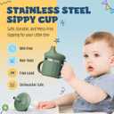 Jumble Dream Stainless Steel and Silicon Sippy Cup Baby Sippy Cup, Training Kids Cups with Silicon Straw, Toddler Tumbler with Spill Proof Straw |Sippy Cup for Toddlers 1-3 Years| BPA Free (Cream)
