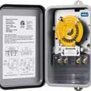 DEWENWILS 24-Hour Mechanical Timer Switch - 120VAC SPST, 2HP 40A, Metal Enclosure, Heavy Duty, Manual Override, Ideal for Pool Pump, Water Heater, Lights and Fans, Weatherproof, ETL Listed, Gray