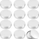 Tins 12 Pack, 2 Ounce Salve Tins with Lids, Small Metal Aluminum Tin Jar Refillable Containers, Round Tin Travel Cosmetic Containers with Screw Lids, Tin Can for Salve, Balm, Lip Balm, Cream