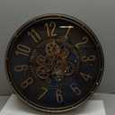 Maxstar Large Moving Gear Wall Clock,20" Vintage Mechanical Battery Operated Industrial Wall Clocks for Farmhouse Living Room,Home Office, Dinning Room, Kitchen, Steampunk Decor-Gold,Arab Numeral