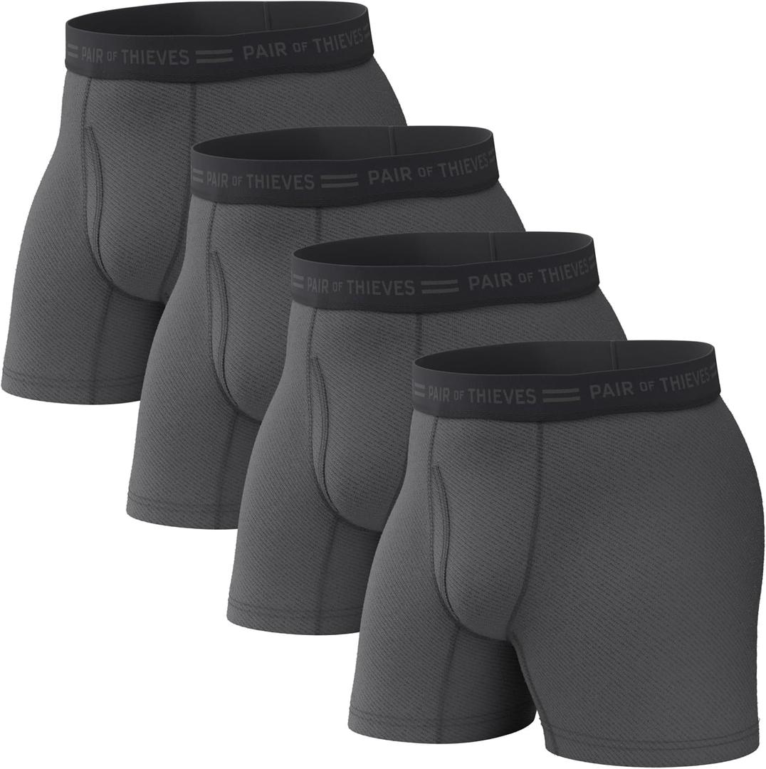 Pair of Thieves Men Every Day Kit Boxer Briefs | Underwear for Men | Soft, Tagless, Cotton Spandex Blend | Moisture Wicking, Large