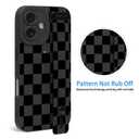 Lovmooful for iPhone 16 Case Cute Checkerboard Plaid-Black
