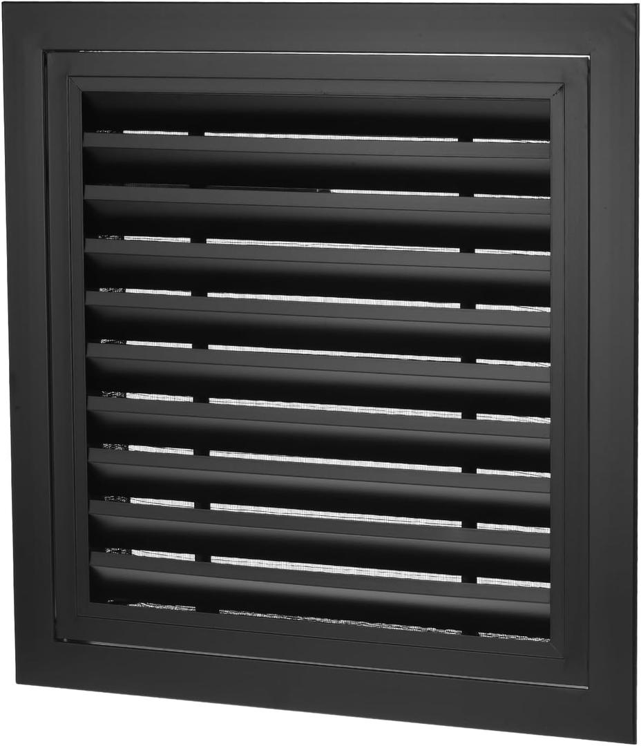 PATIKIL 16" x 16" Return Air Vent Cover, Aluminum Alloy Return Air Grille Linear Bar Removable Grille with Mesh Filter for Sidewall Wall Ceiling Floor HVAC System, Black