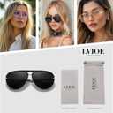 LVIOE Oversized Aviator Sunglasses for Women Men Trendy Shield Sun Glasses UV400 Protection Square Frame (A1 Black/Grey)