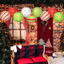 Bencailor 12 Pcs Christmas Hanging Paper Lanterns Set Decorative Christmas Party Lanterns Round Hanging Lamps for Xmas Home Decoration Supplies Props Graduation Holiday Decor(Christmas Tree, 12 Inch)