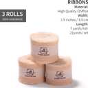 DORIS HOME Nude Pink Chiffon Ribbon for Flower Bouquet, 1.5" x21Yd Fabric Ribbon for Gift Wrapping, Handmade Frayed Ribbon for Wedding Christmas Decorations