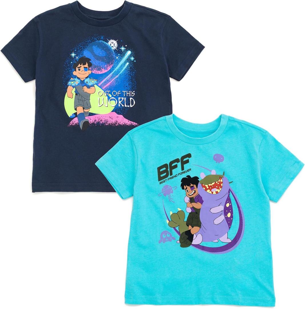 Disney Boys' 2-Pack Short Sleeve T-Shirts for Baby & Kids | 100% Cotton, Breathable Jersey, Crew Neckline, Reinforced Seams, Tagless Labels