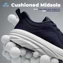 Men's Foot Shape Toe Box Running Shoes Comfortable Slip on Walking Shoes for Men Cushioned Athletic Tennis Shoes Men with Rubber Outsole (9.5, Navy)