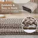 RUGSREAL Runner Rug for Hallway Kitchen Runner Rug 2x10, Machine Washable Long Runner Throw Carpet with Rubber Backing, Stain Resistant Braided Printed Entryway Carpet for Bedroom Living Room, Mocha
