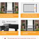 Deck Gate Outoor, 36''Hx48''W Black Heavy Duty Steel Anti-Rust Fence Door with Customizable Width, Easy Installation Metal Gate for Residential, Yard, Patio (No Hinge)