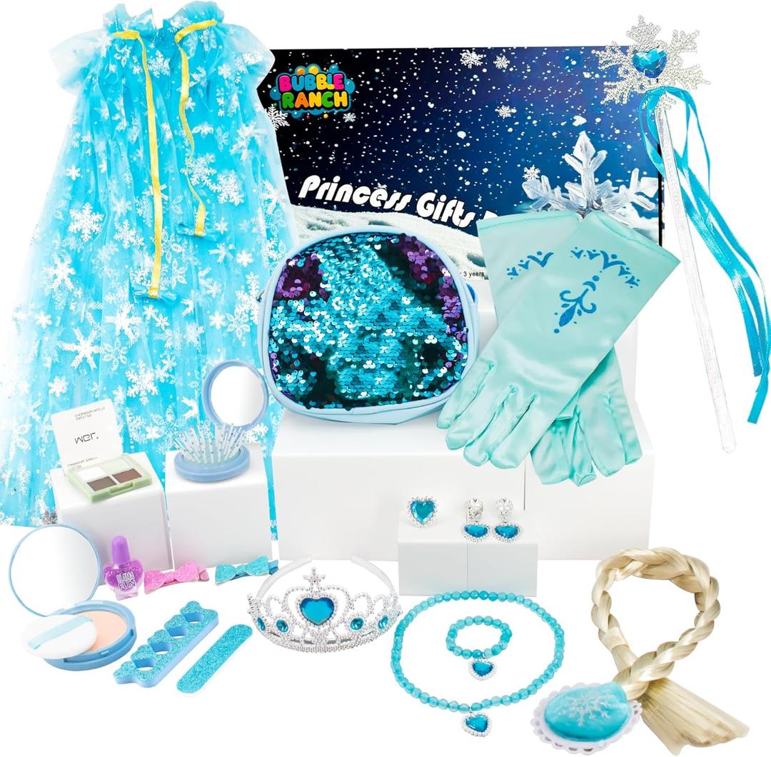 Frozen Toys Kids Fake Makeup Sets Dress Up Kit for Girls Princess Accessories Pretend Play Birthday Non Toxic Party Decorations for Toddlers and Age 3 4 5 6 7 8 Year Old