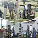 Mythinglogic Golf Storage Garage Organizer, Golf Bag Storage Stand and Other Golfing Equipment Rack, Extra Storage Rack for Golf Clubs,3 golf bag rack