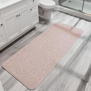 Bosap Bath Mat,Ultra Thin Bathroom Runner Rugs,Large Bath Mats for Bathroom,Quick Dry,Non-Slip,Machine Washable,Low Pile,Bath Rug,Shower Outside,Sink,Home Decor Accessories.Beige,2'x6'(24x72inch)