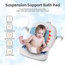 MoreFeel Collapsible Baby Bathtub for Newborn with Thermometer & 1 Hooded Towel & 1 Soft Floating Cushion, Portable Travel Bathtub with Drain Hole, Durable Foldable Baby Tubs for Infants to Toddler