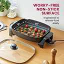 Elite Gourmet EG-6203# Extra Deep 16"x13" (10.5 Qt.) Non-Stick Electric Skillet with Glass Vented Lid & Pour Spout | Dishwasher Safe, Long-Lasting Non-Stick, 200-400F | Serves 6-8, Black