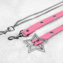 Y2K Aesthetic Colorful Faux Leather Belt, Adjustable Star Decor Dopamine Waist Belt Street Style for Female