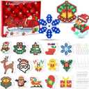 AUGSUN Fuse Beads Pegboards, Christmas 5 mm Fuse Beads Pegboards Kit, Including 15 Plastic Boards, 15 Hang Ropes, 15 Keychains, 4 Tweezers and 1Gift Box, Christmas Gift Set for Art Crafts