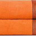 BELIZZI HOME Ultra Soft 2 Pack Oversized Cotton Bath Towels, 28x55 inches, Orange
