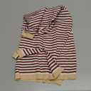 Dokotoo Women Cotton Sweaters Casual Crewneck Knitted Long Sleeve Winter Trendy Striped Top Colorblock Pullover Sweater Jumper Fall Outfits Brown Large