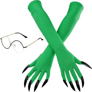 choyaxo Witch Costume Accessory Including Witch Gloves Glasses for Halloween Cosplay Props