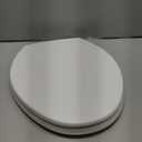 Elongated Toilet Seat Slow Close, Quiet Toilet Seat Cover with Never Loosen Durable Toilet Seat Lid Easy to Install & Clean, Polypropylene (PP), White (Elongated 18.5")