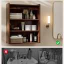 ZttRiee Bathroom Wall Cabinet, Medicine Cabinet with Roll-Up Door & 3 Shelves, Over The Toilet Wall-Mounted Storage Cabinet, Walnut